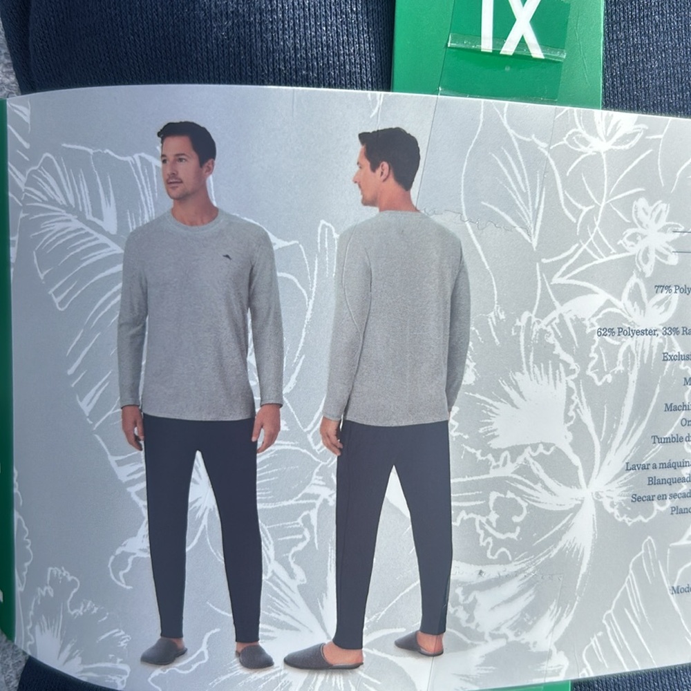 Tommy Bahama Men’s 2 Piece Lounge set Relaxed Fit Size L, XL Gray NWT - Picture 1 of 4